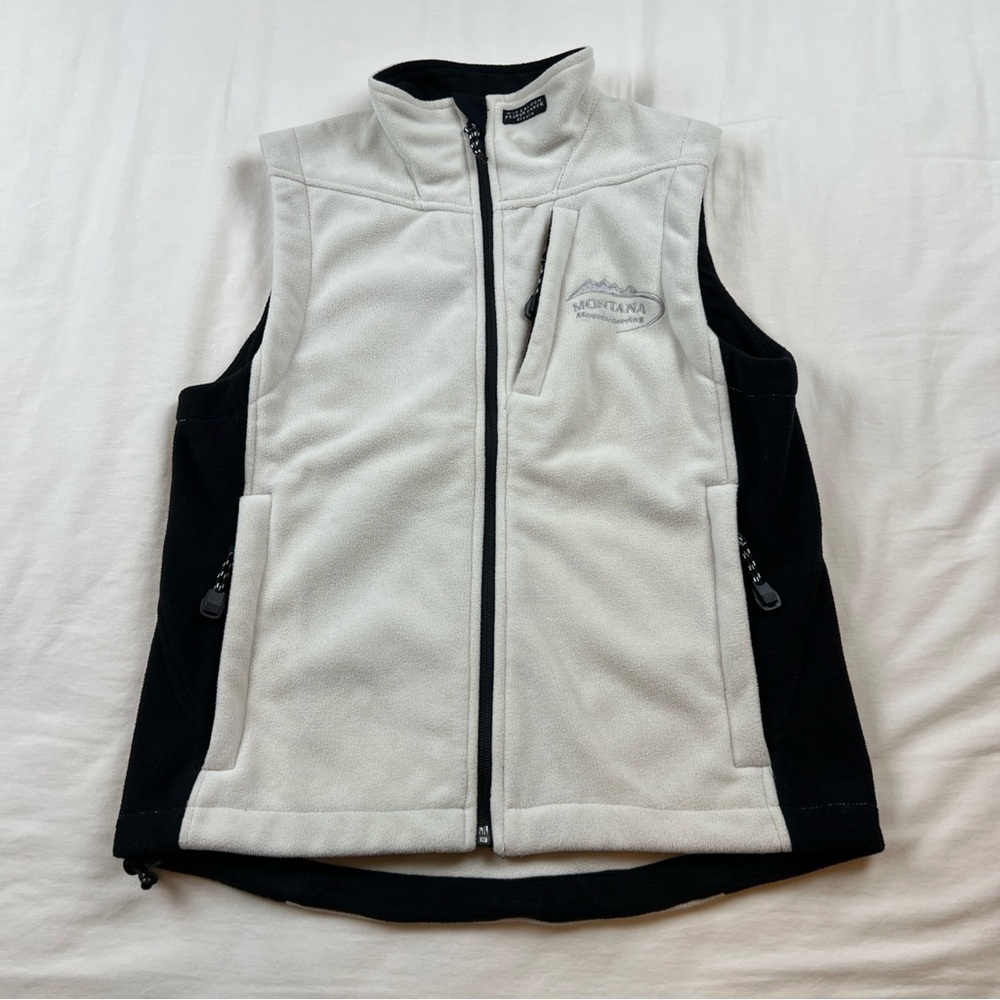Montana Mountaineering Womens Colorblock Windblock Fleece Vest Zip Pockets Small